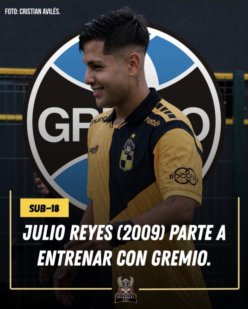 JULIO REYES (2009) ENTRENARÁ CON GREMIO🏴‍☠️🇧🇷